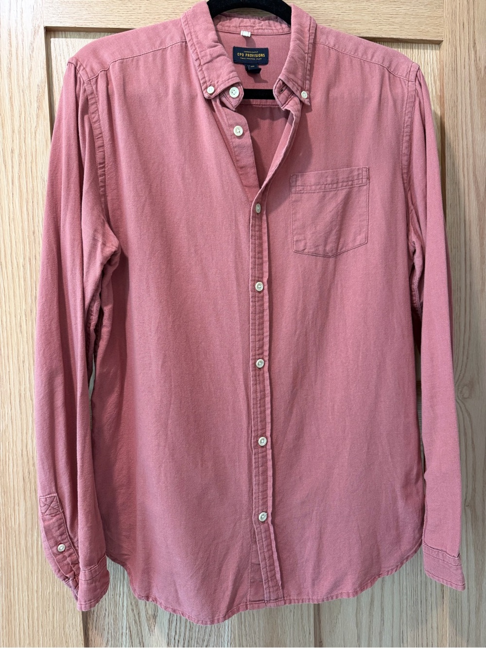 CPO Provisions Men's Long-Sleeve Button-Down Shirt in Dusty Rose